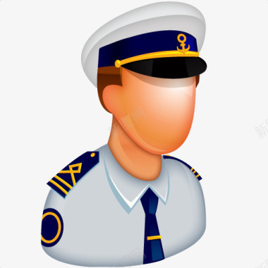 帽队长人类男性男人警官海免费大图标图标