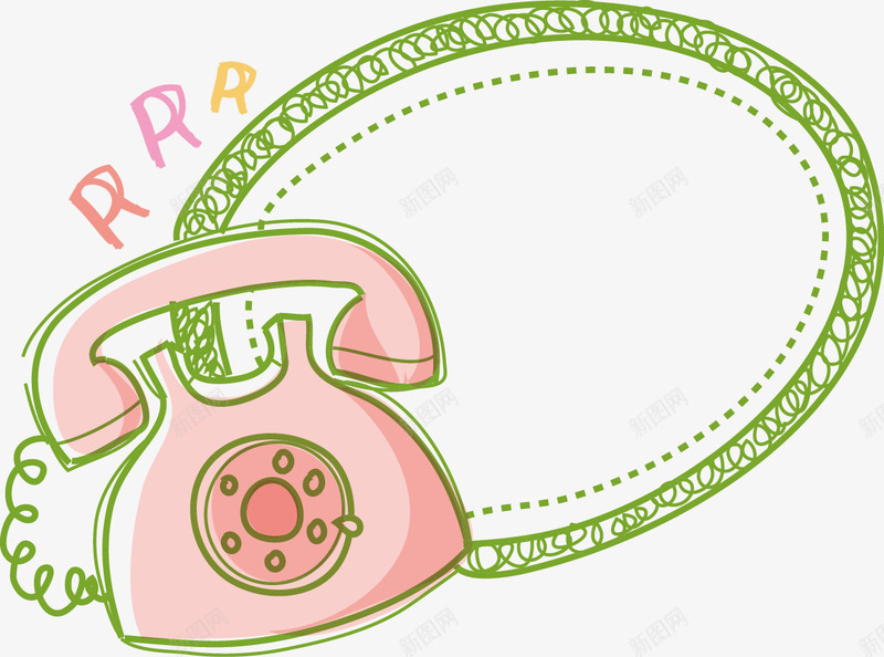 卡通电话png免抠素材_新图网 https://ixintu.com 卡通电话 线条