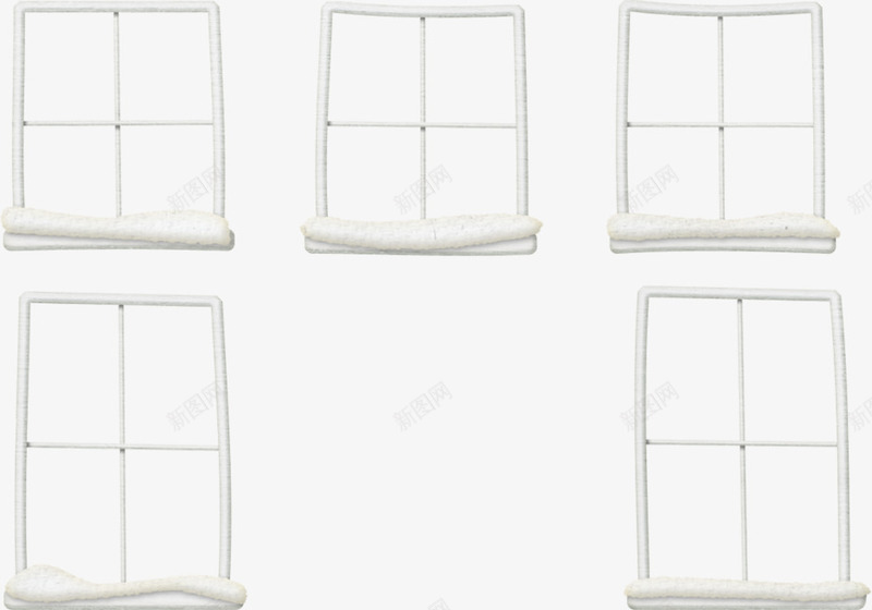 多个白色窗户png免抠素材_新图网 https://ixintu.com 房子 白色窗户 白色窗框 窗帘 窗户 门