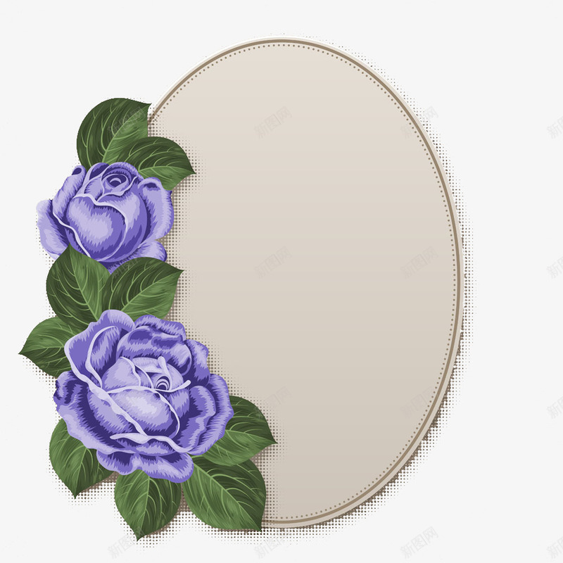 优雅相框png免抠素材_新图网 https://ixintu.com 框架 相框 花卉 花朵 花框 花纹 蓝色花卉