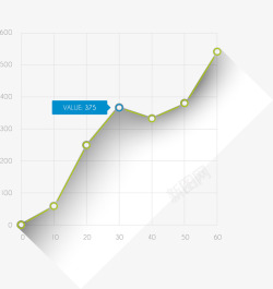 扁平折线图图表素材
