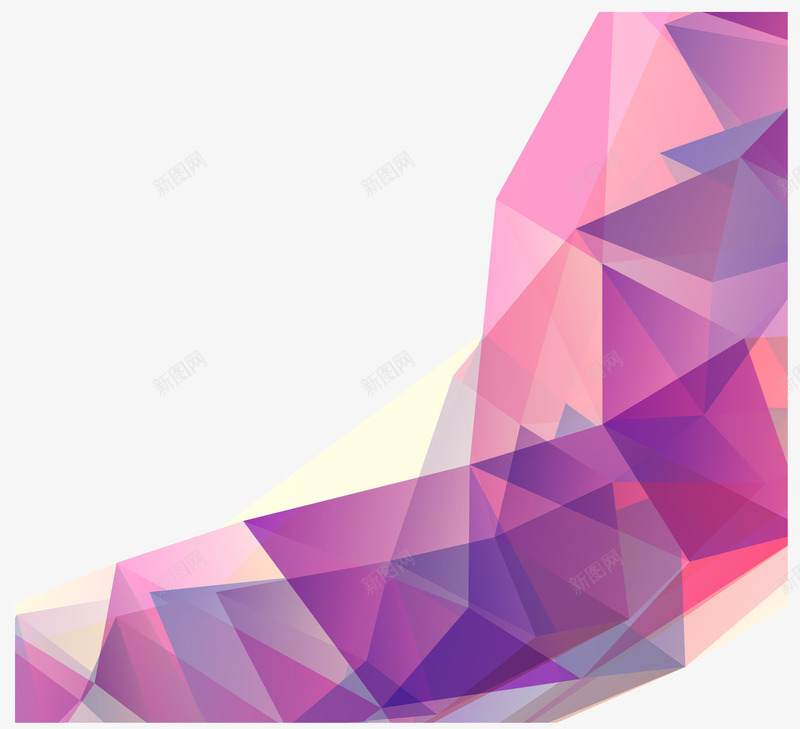 粉紫色低多边形边框png免抠素材_新图网 https://ixintu.com 低多边形 科技感 粉紫色 艺术感