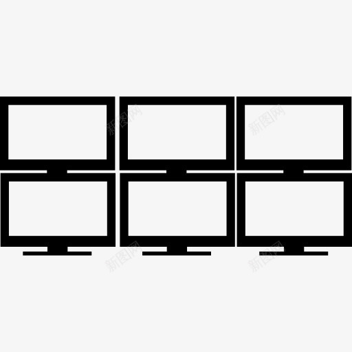 屏幕组六显示器图标png_新图网 https://ixintu.com 六 分组 屏幕 工具 工具和用具 显示器 监控室 监控工具 组