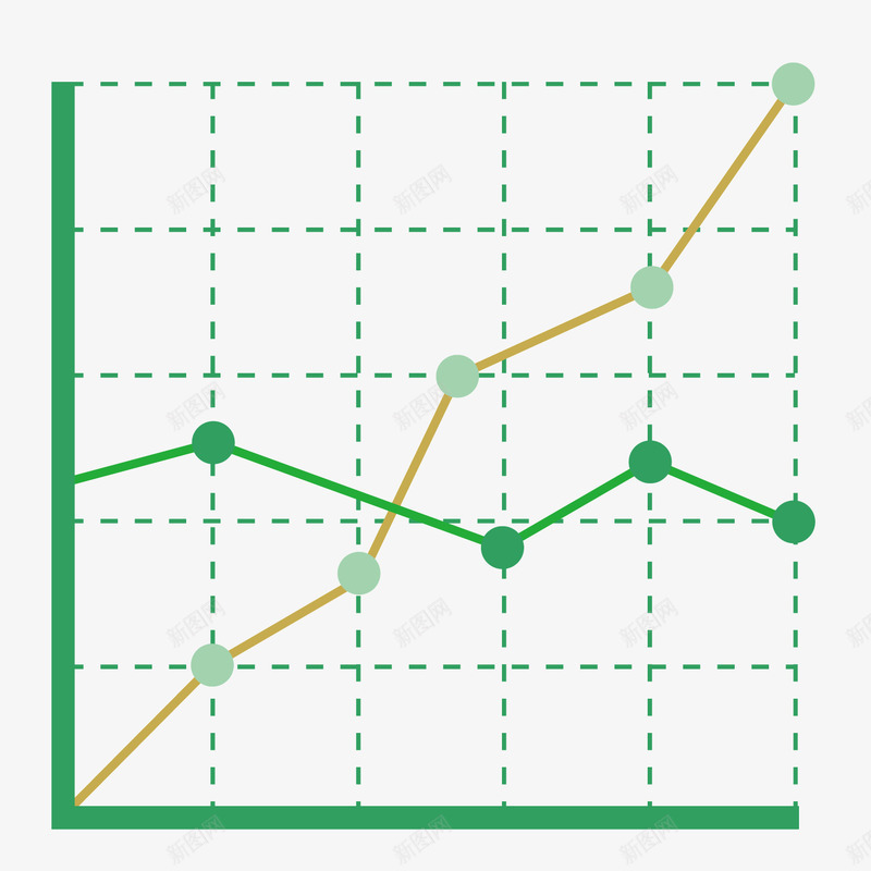 绿色节点折线坐标图矢量图ai免抠素材_新图网 https://ixintu.com 坐标图 折线 线型图 绿色 节点 矢量图