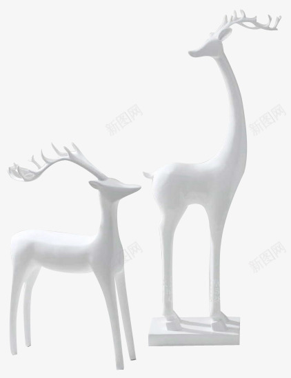 纯白色鹿雕像png免抠素材_新图网 https://ixintu.com 白色 雕像