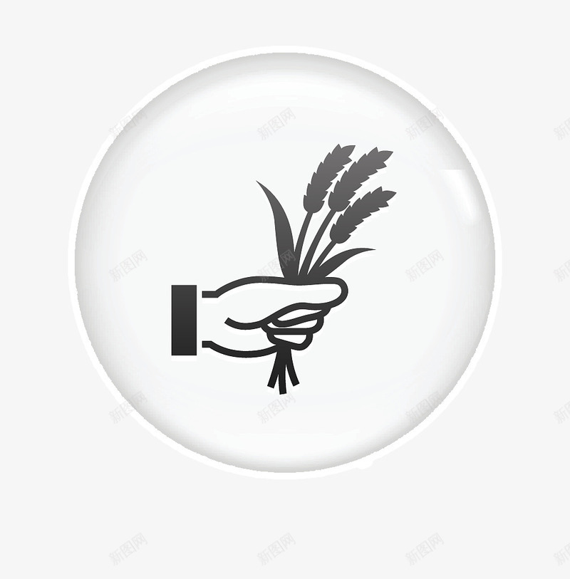 收麦子图标png_新图网 https://ixintu.com 圆形图标 手 拿着东西 收麦子 矢量收麦子图标 麦穗 麦穗收割