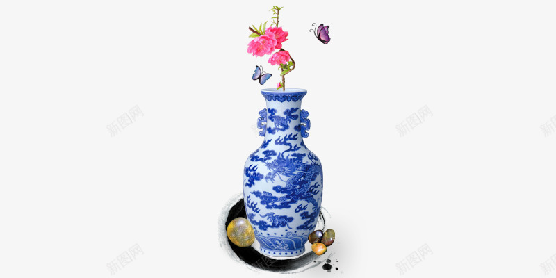 青色青花瓷瓶png免抠素材_新图网 https://ixintu.com 中国风 典雅 瓶子 青色 青花瓷