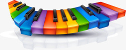 彩色钢琴键盘素材