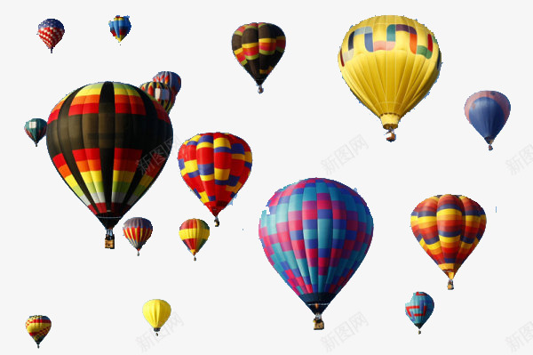 彩色多个热气球实物psd免抠素材_新图网 https://ixintu.com 实物 彩色 热气球