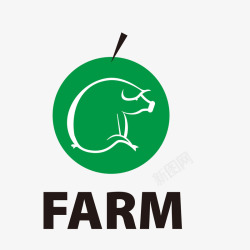 养殖业卡通扁平化猪农场logo图标高清图片