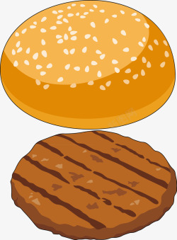 制作汉堡的肉饼汉堡和肉饼矢量图高清图片