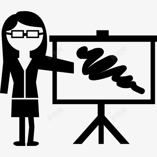 女人在演讲图标png_新图网 https://ixintu.com 图形屏幕 女人 指点 教育 演讲 站