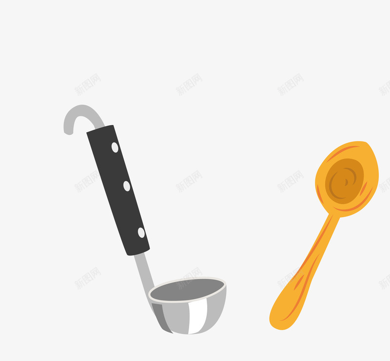 彩色厨房汤勺小勺png免抠素材_新图网 https://ixintu.com 厨房汤勺 小勺
