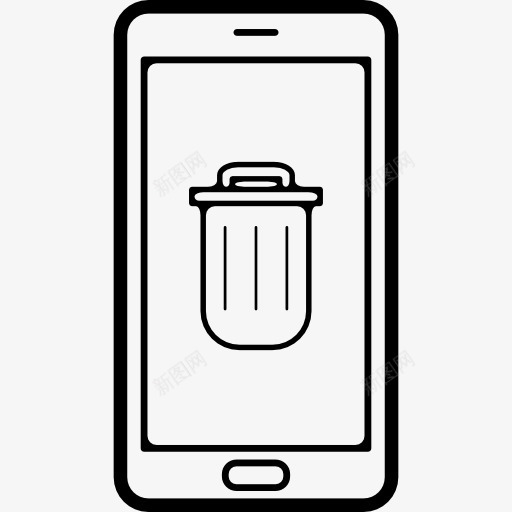 回收站的标志在手机屏幕图标png_新图网 https://ixintu.com 回收站 垃圾桶 工具 工具和用具 手机 手机套 手机屏幕展示图 电话