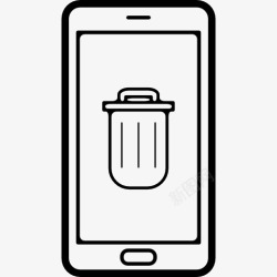手机垃圾桶回收站的标志在手机屏幕图标高清图片