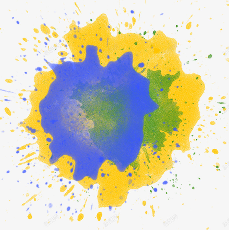 颜料泼溅png免抠素材_新图网 https://ixintu.com 卡通手绘 双十一 水彩PNG 艺术 装饰背景 颜料