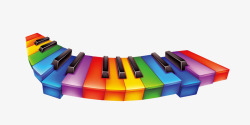 彩色钢琴素材