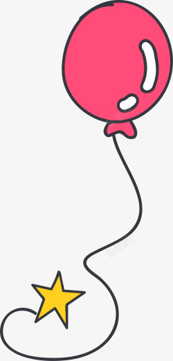 粉色漂浮卡通气球素材