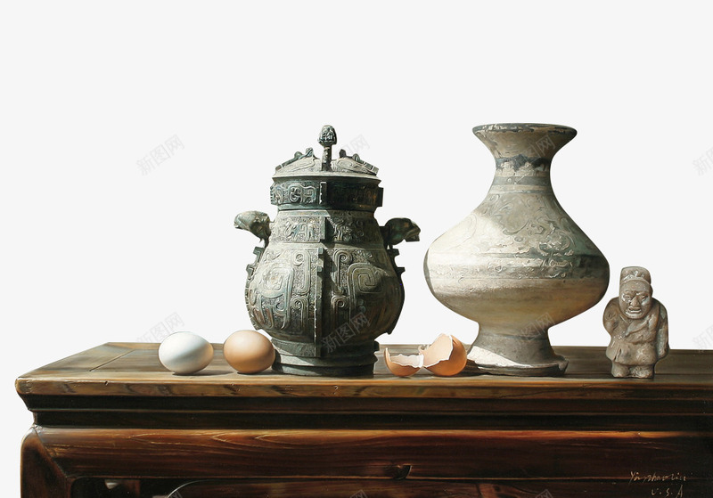美术写实png免抠素材_新图网 https://ixintu.com 古典 古典特色 花瓶 陶艺