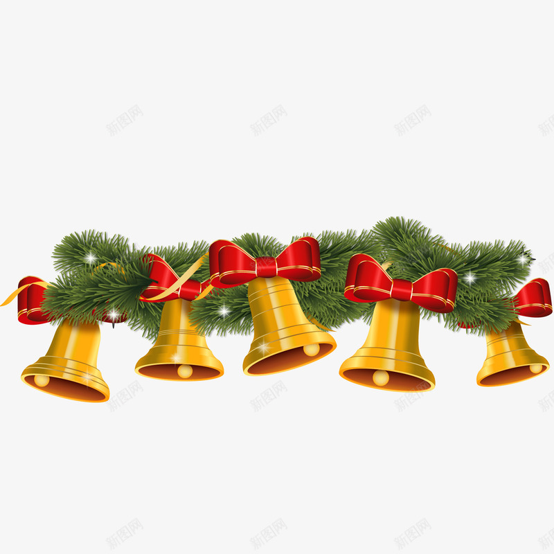 5个金色铃铛png免抠素材_新图网 https://ixintu.com 圣诞节5个铃铛 圣诞铃铛 金色铃铛 铃铛免费png下载