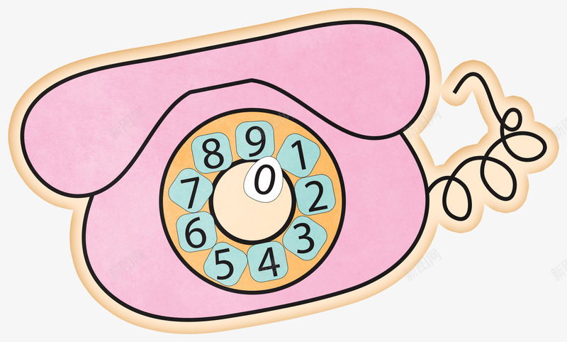 粉色卡通电话png免抠素材_新图网 https://ixintu.com 卡通电话 电话 粉色电话