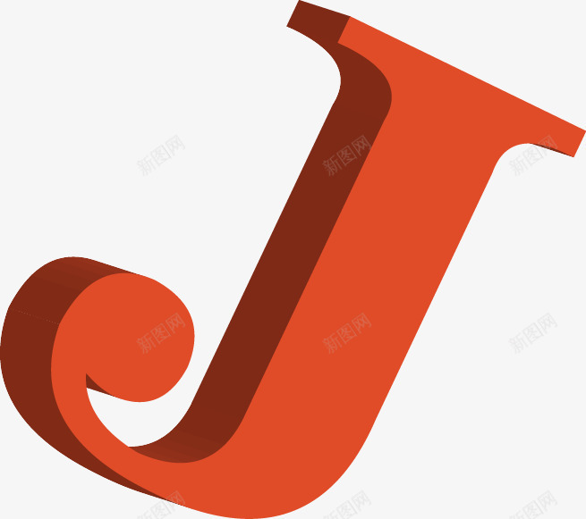 大写J字母png免抠素材_新图网 https://ixintu.com J字母 大写 手绘 红色