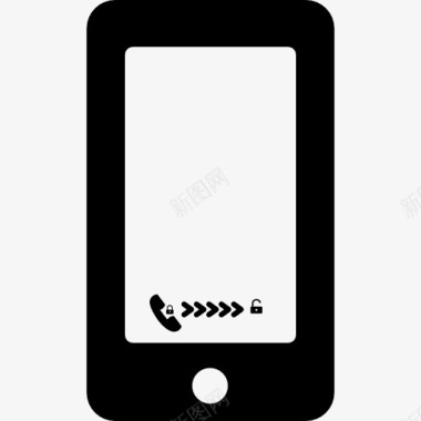 电话与一个叫小符号在屏幕上图标图标