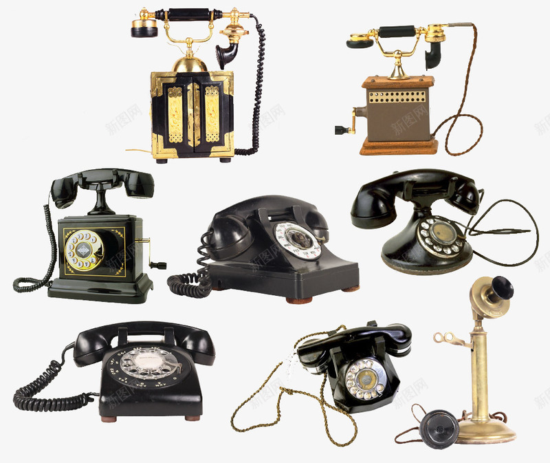 8款各式各样的电话png免抠素材_新图网 https://ixintu.com 免扣 复古 电话 老式
