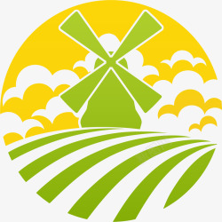 生态农业标志风车生态农业矢量图图标高清图片
