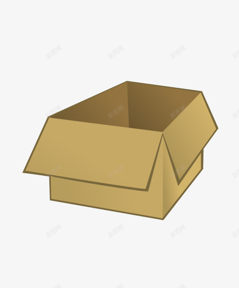 一个纸箱png免抠素材_新图网 https://ixintu.com 一个 卡通 手绘 方形 棕色 简图 纸箱 纸质