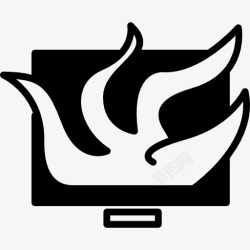 电脑显示器的触须计算机监控的触角图标高清图片