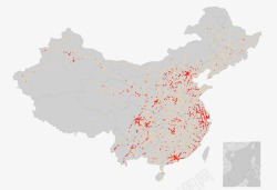 全国分布图灰色全国近郊出游分布图高清图片