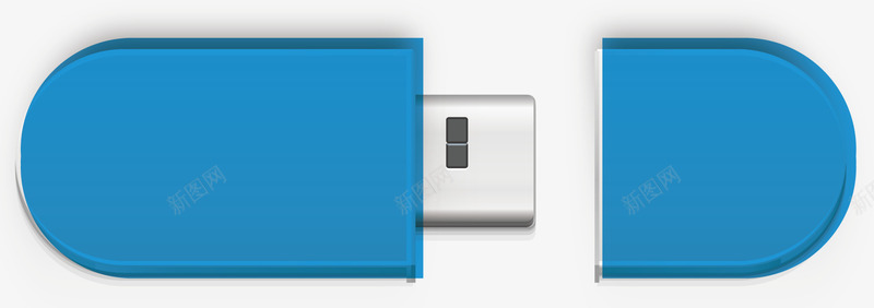 蓝色的U盘png免抠素材_新图网 https://ixintu.com USB 写实 手绘 拟物化