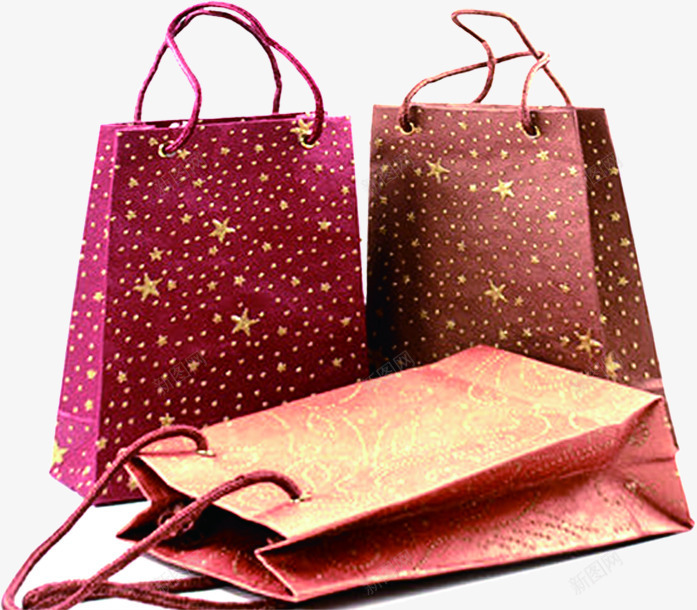 星星底纹的纸质购物袋png免抠素材_新图网 https://ixintu.com 底纹 星星 纸质 购物