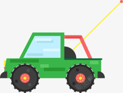 绿色扁平玩具遥控车素材
