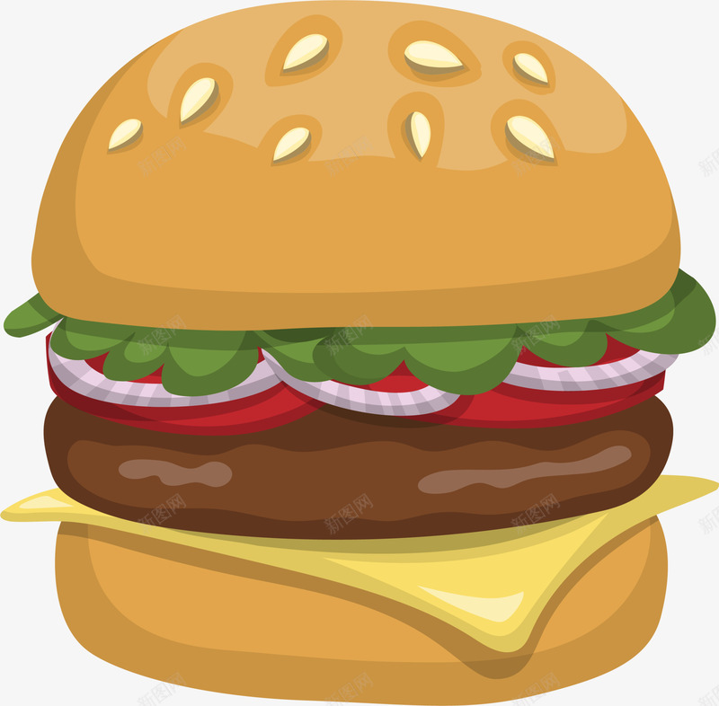 黑色卡通美味汉堡包png免抠素材_新图网 https://ixintu.com 517 吃货节 汉堡包 美味汉堡 美食节 食品 餐饮