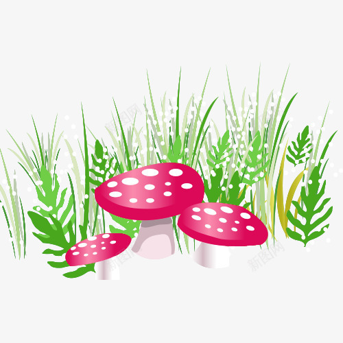 卡通草蘑菇png免抠素材_新图网 https://ixintu.com PNG图 矢量素材 美图 草丛卡通免抠图 蘑菇