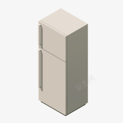 灰色立体冰箱元素矢量图素材