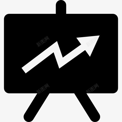 曲折上升的箭头图形在黑板上图标png_新图网 https://ixintu.com 上升 图形 曲折 板 箭头 贸易