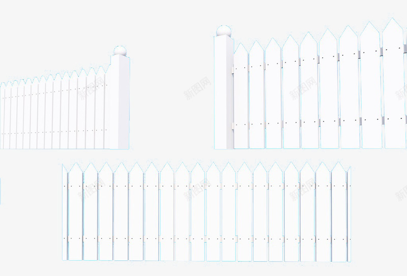 白色栅栏png免抠素材_新图网 https://ixintu.com 护栏 白栅栏 篱笆 菜园栅栏