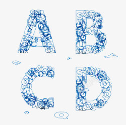 ABCD创意文字素材