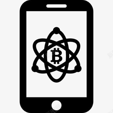 比特币在科学符号在手机屏幕上图标图标