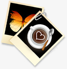 时尚蝴蝶相片咖啡素材