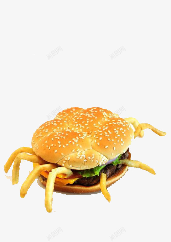 汉堡包薯条png免抠素材_新图网 https://ixintu.com 汉堡包 汉堡包薯条素材免费下载 美味汉堡 薯条 食品餐饮