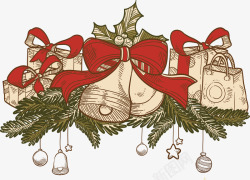 手绘圣诞铃铛矢量图素材