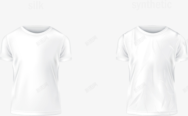 手绘白色T恤png免抠素材_新图网 https://ixintu.com 两款白T恤 写实 半袖 手绘 白色T恤 白色短袖