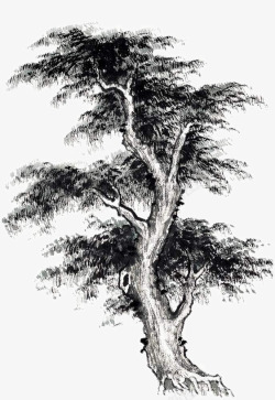 中国画技法图谱写意树木高清图片