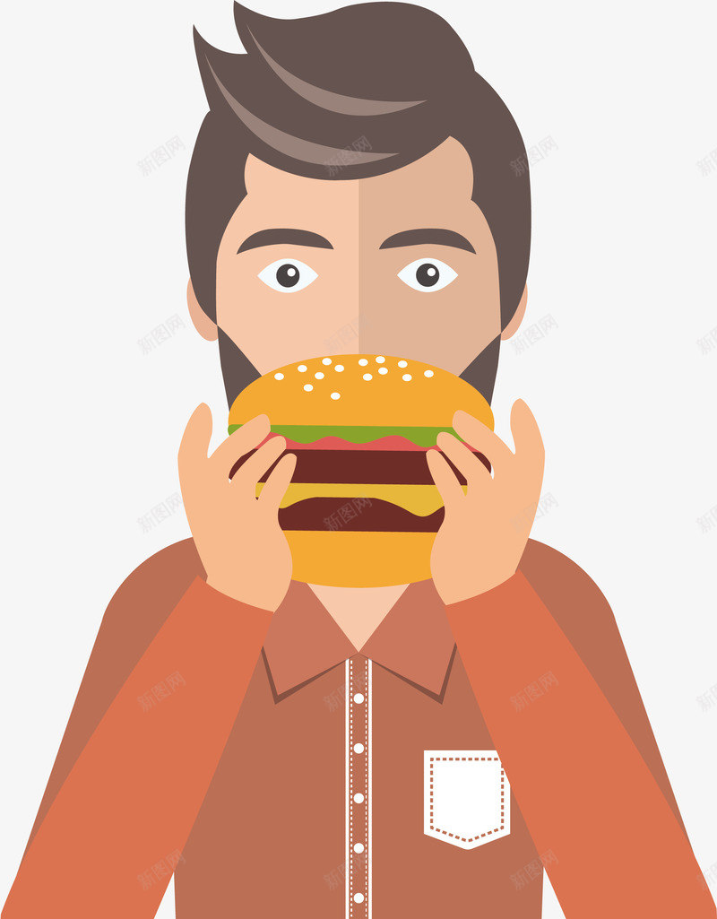 正在吃汉堡的男人矢量图ai免抠素材_新图网 https://ixintu.com 吃汉堡 吃汉堡的人 手拿汉堡 汉堡 矢量png 矢量图