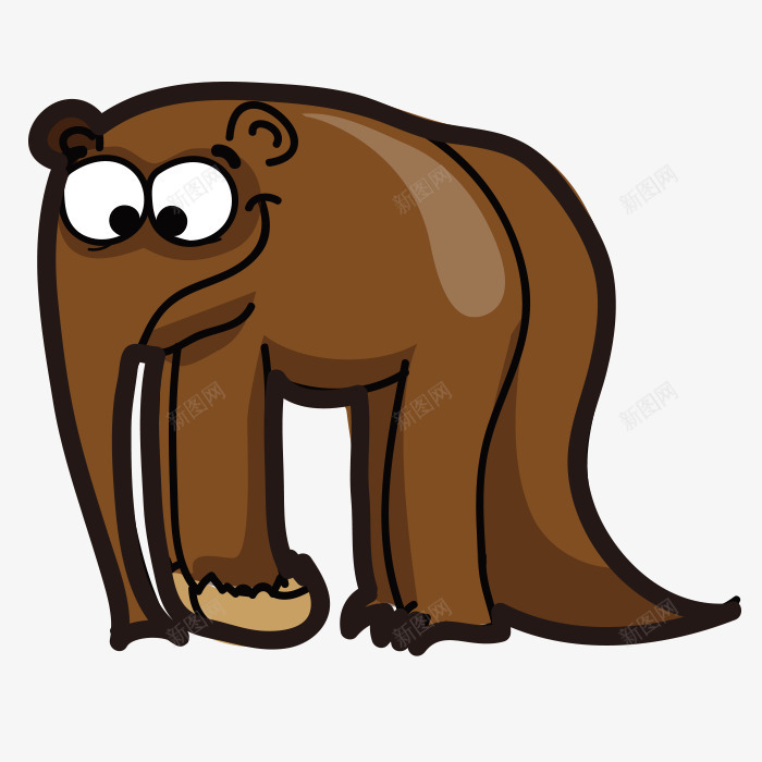 褐色卡通大象png免抠素材_新图网 https://ixintu.com 卡通大象 大象 大象图片 褐色