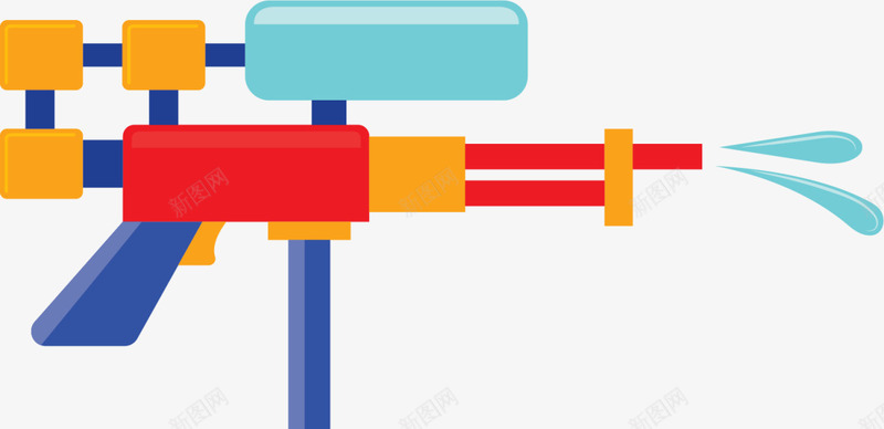 红色扁平简约水枪png免抠素材_新图网 https://ixintu.com 儿童玩具 打水仗 游戏 玩耍 童年 童趣 简约水枪 红色水枪